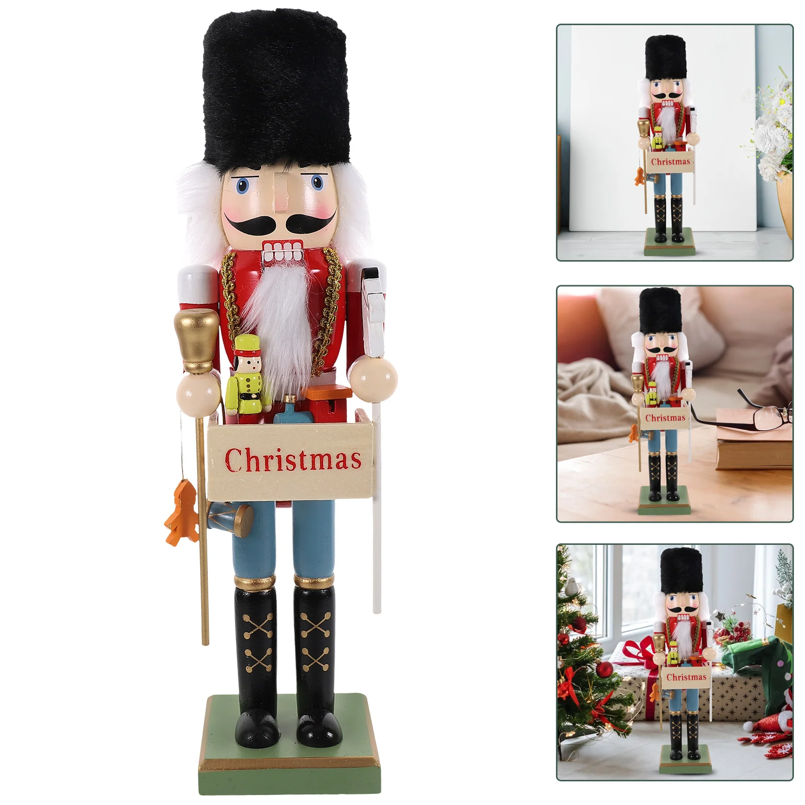 

Christmas Nutcracker Xmas Party Craft Desktop Decor Figurine Indoor Ornament Toys for