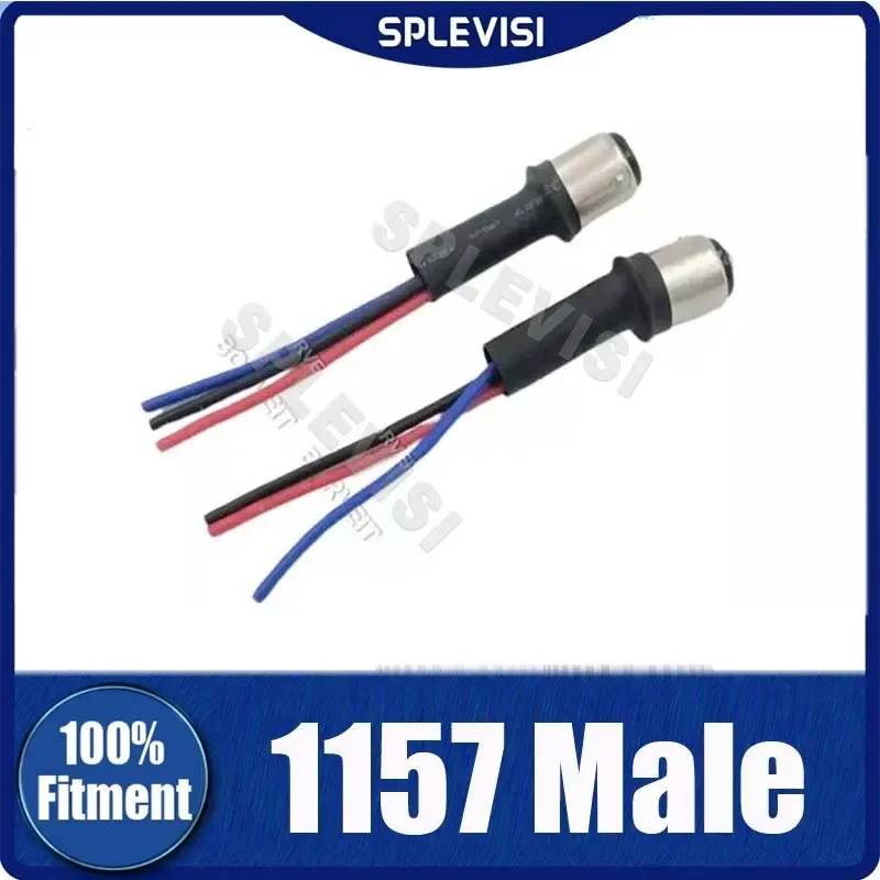 

2Pcs Top Pigtail Wire Male Socket 1157 Harness Back Up Stop Brake Repair Plug 12V Bulb Replace Socket accesorios para automóvil