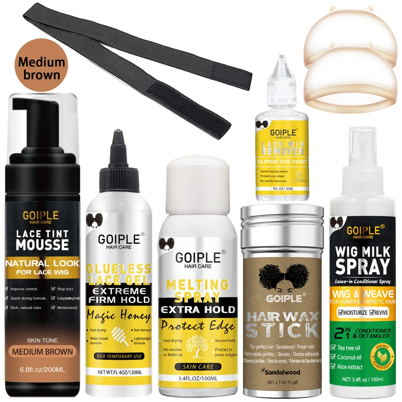 

Wig Care Spray Glueless Gel for Temporary Use Long Lasting Wig Glue Spray Fast Drying Lace Tint Mousse Foam Mousse Care Solution