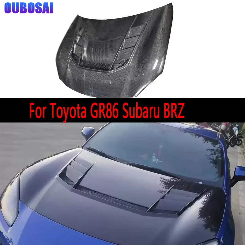 

For Toyota GR86 Subaru BRZ Carbon Fiber Hood Engine Cover Hood Car Headliner Hood Cutout Cooling Front Cover VRS Style