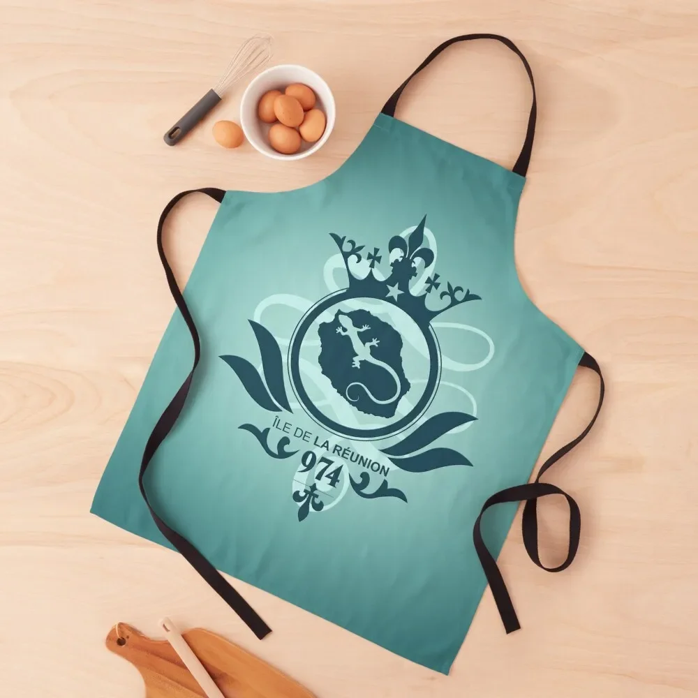 Reunion Island - DX - Turquoise Apron Kitchen Chef Hairdressing Hairdresser Accessories Apron