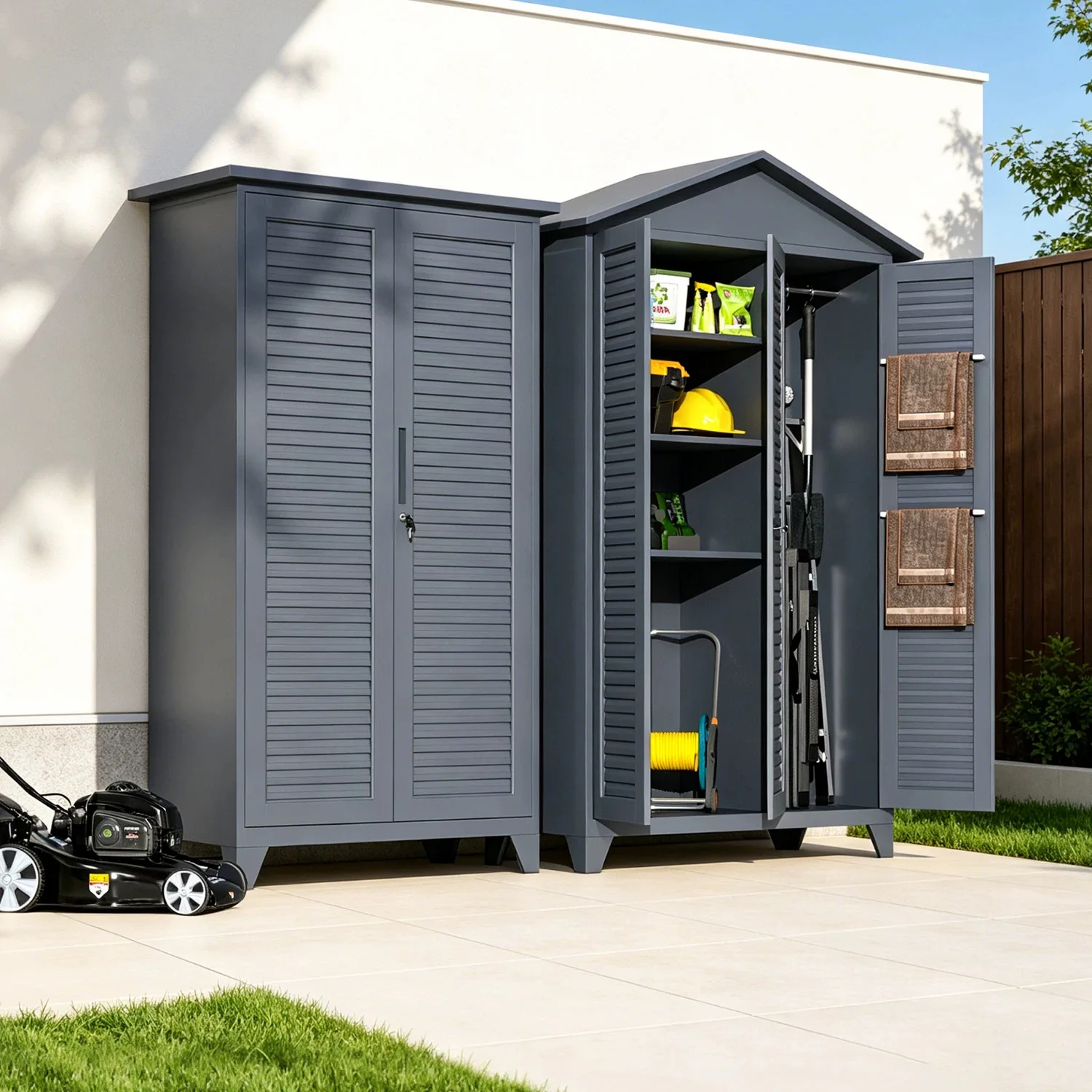 Outdoor cleaning cabinets, courtyard outdoor rainproof lockers, household lockers, waterproof and sunscreen tool cabinets