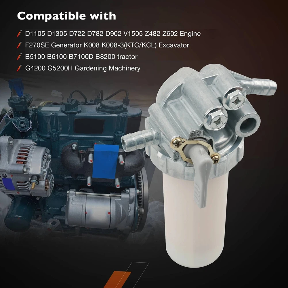 1G31343010 Fuel Filter Assembly Compatible with For Kubota D1105 D1305 D722 Engines for Garden and Agricultural Use