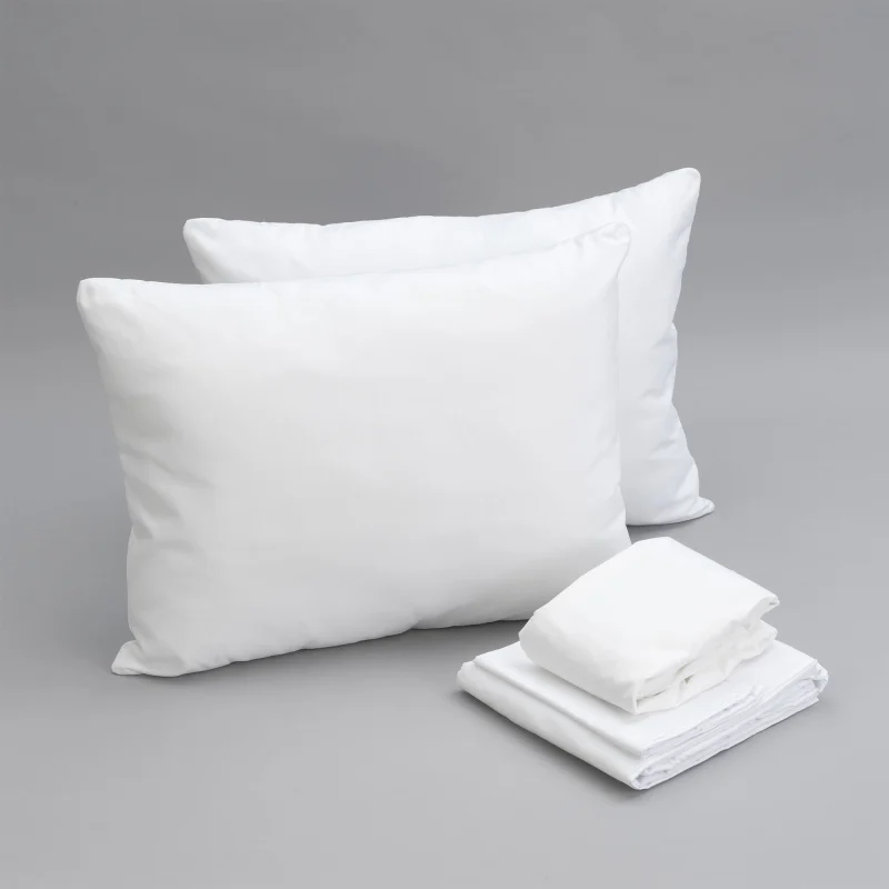 

Essentials Bedding Bundle Twin Long: Pillow, Sheet Set, Mattress Protector