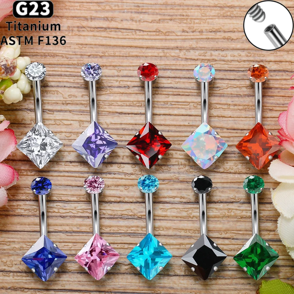 Belly Bar Titanium - F136 14G Titanium Belly Button Ring