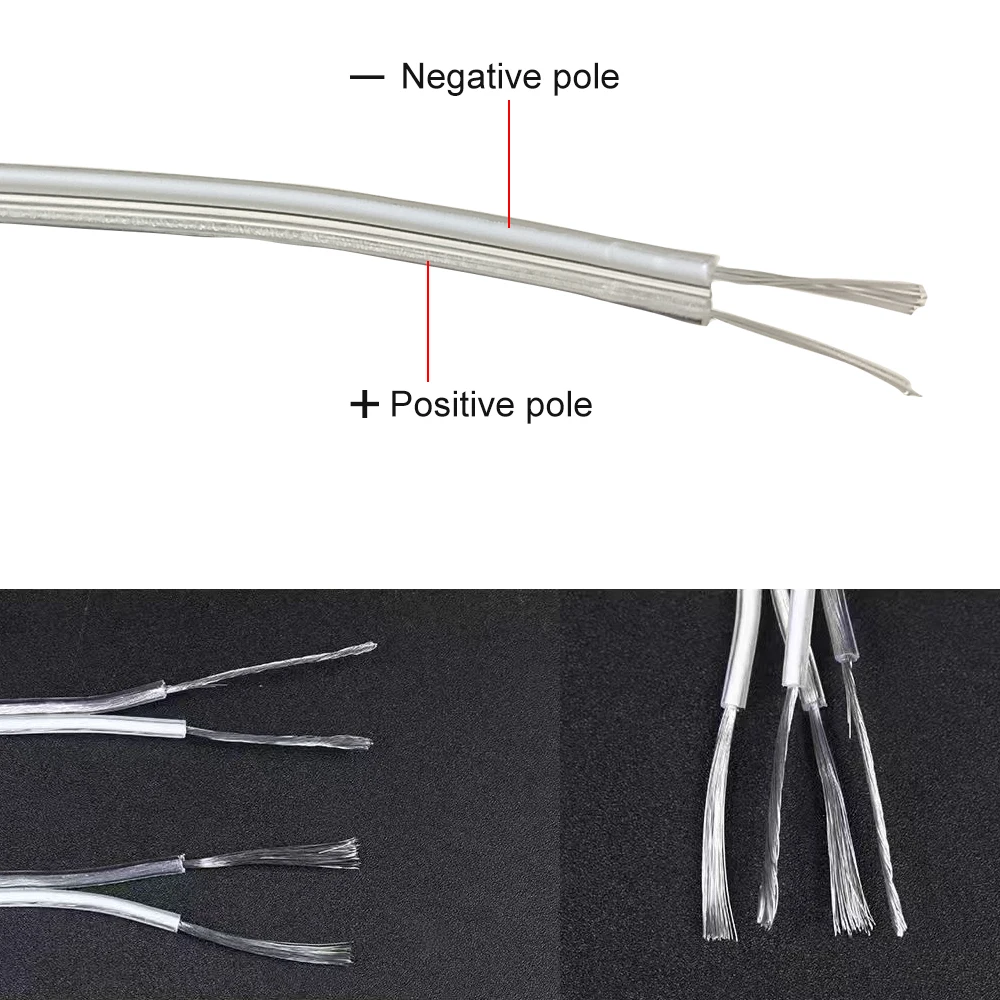 1m-80m LED Neon Licht Schweißen Elektrische Draht 22AWG 2Pin Audio LED Beleuchtung Elektronische Spielzeug DC Power transparent Parallel Kabel – Detail 3