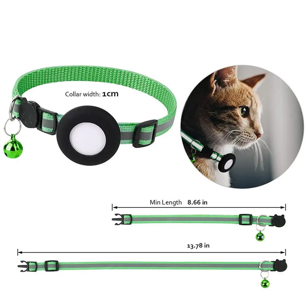 For Airtag Case Pet Reflective Collar Neck Ring Anti Lost GPS Tracker Protective Case Cat Neck Strap Universal Pet Supplies