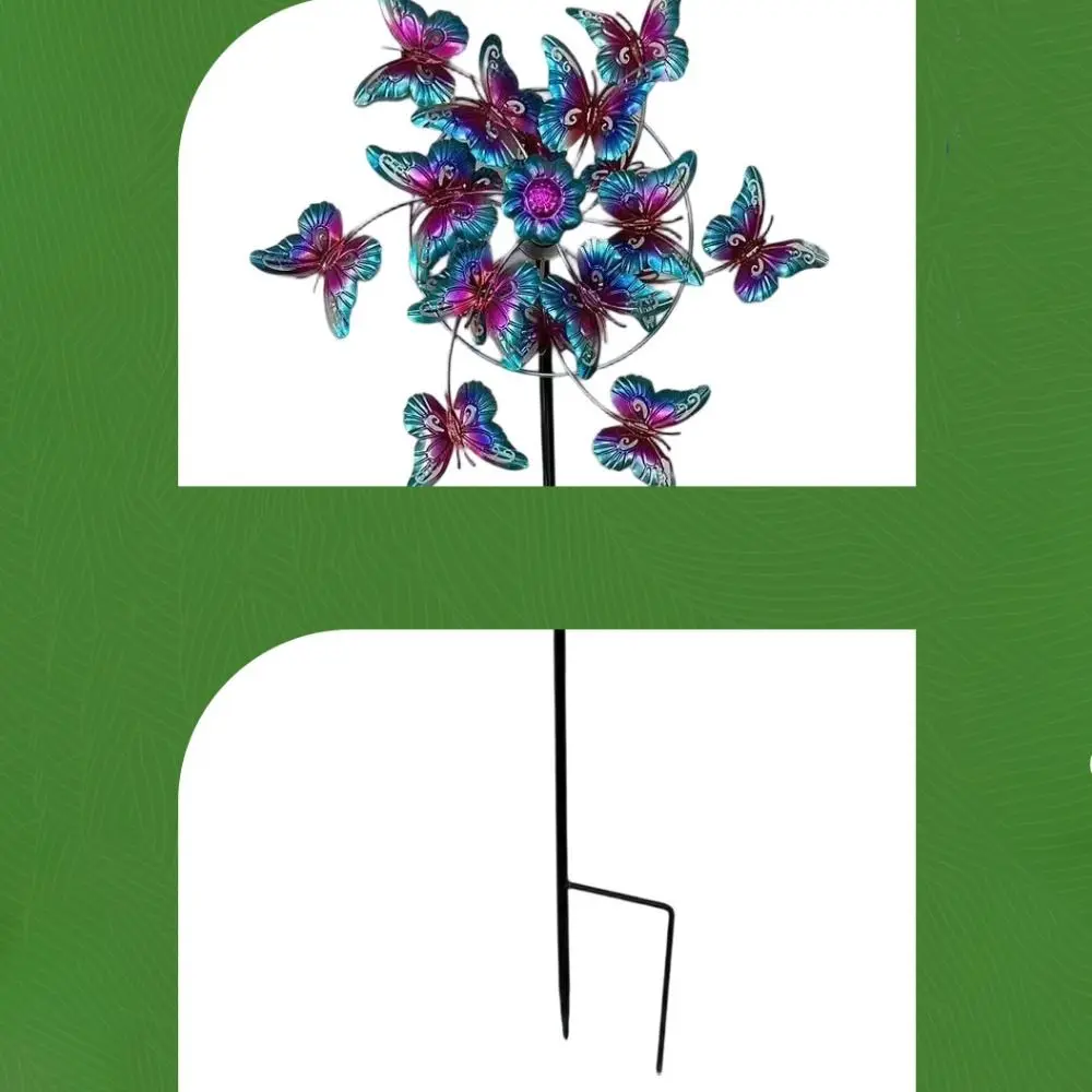 

Вращающаяся спиннер-бабочка, железная художественная съемная металлическая ветряная мельница, прочная креативная садовая вилка, вертушка для двора