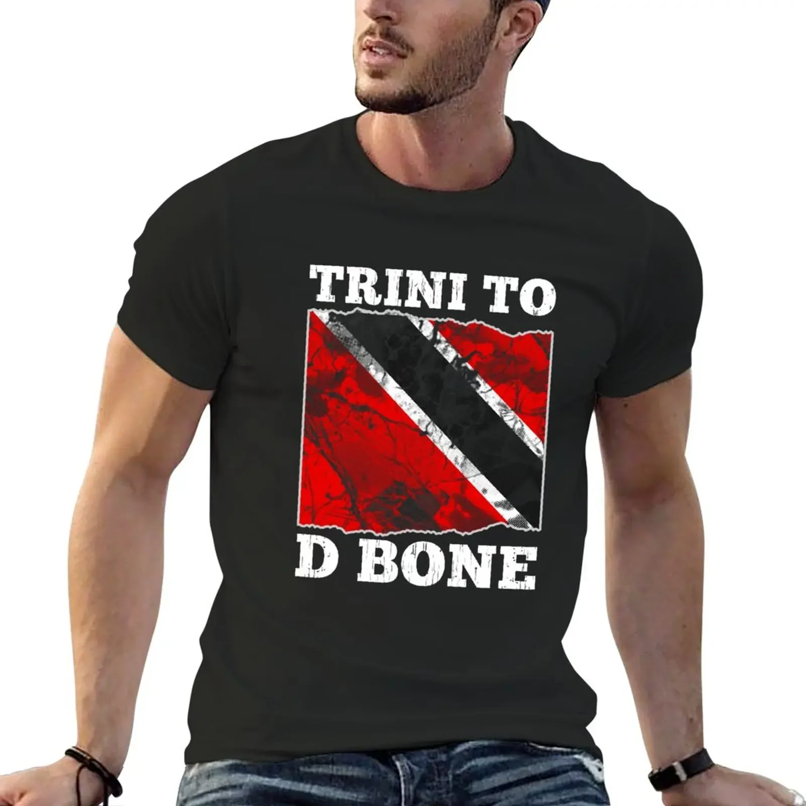 New Trinidad and Tobago Flag Trini To D Bone Graphic T-Shirt cute tops oversized shirts graphic tee men