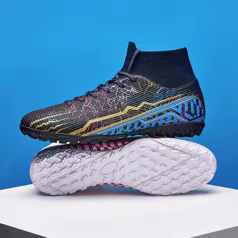 Mens Football Shoes High Top FG/TF Grass Adult Professional Non Slip Football Boots Outdoor Futsal Court Football Boot for Men