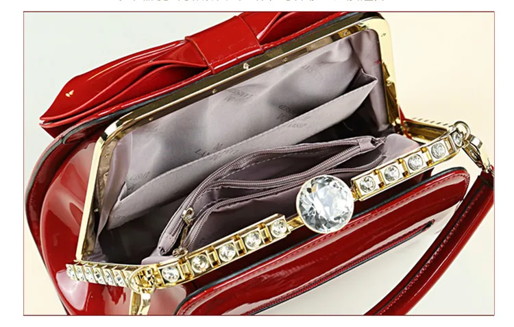 Small Bag Female Diamond Fashion Wild Leather Women Evening Bag Middle-aged Bow-knot Bag Mother Handbags Party Shoulder Bags
