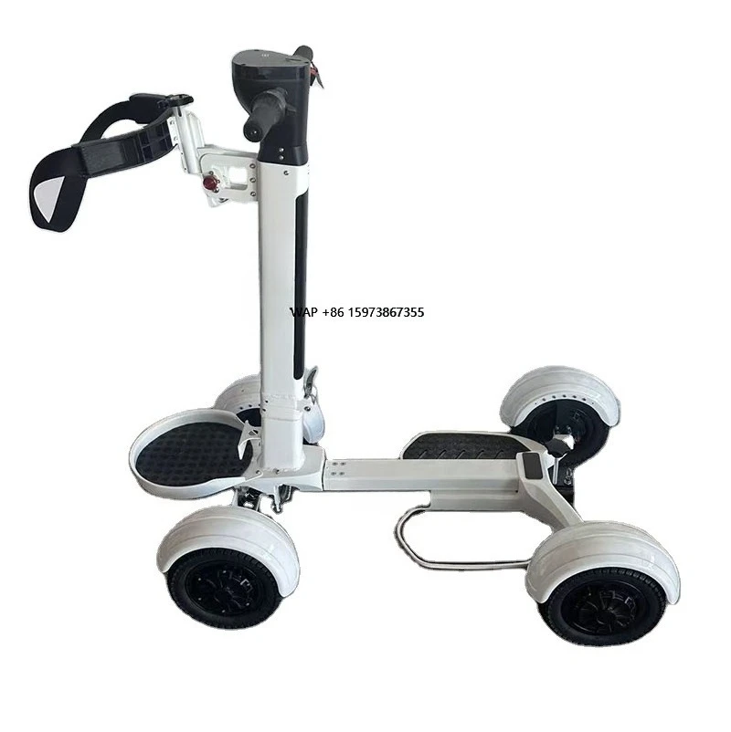 

2026 Aluminum-frame Golf Push Cart Non-slip Handle Multi-function 4 Wheels Golf Trolley With Foot Brake and Umbrella Holder