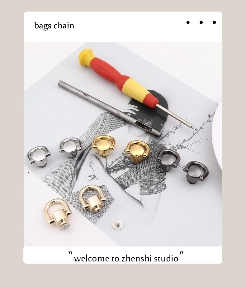 Makeup Bag Modification Hook Bag clasp  Alloy Metal Hook Chain Crossbody Handbag Screw Hole Diy Accessories