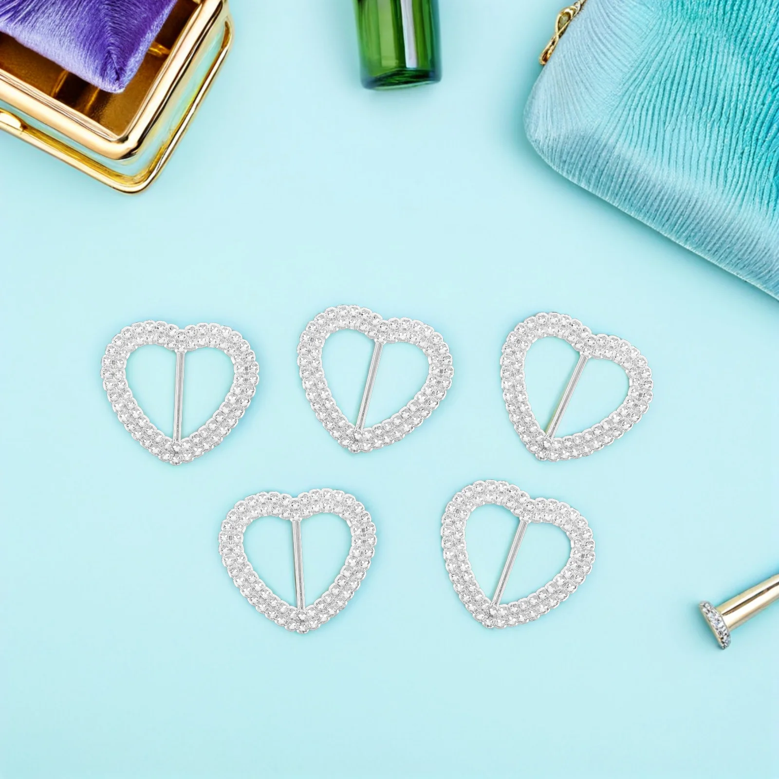 

100 Pcs Accessories Peach Heart Waist Buckle Miss Plastic Convenient Scarf Clip