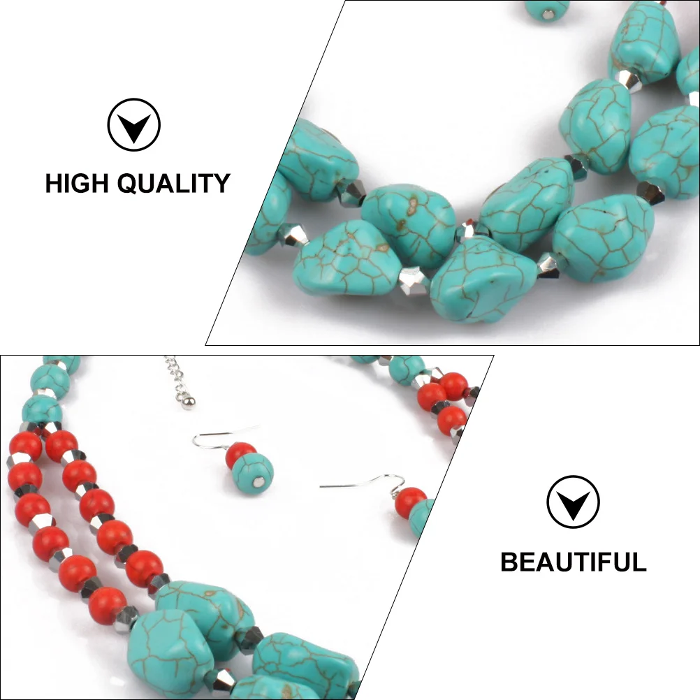 

1 set 1 Set Multi-Layer Necklace Earrings Decorative Collarbone Chain Accessories For Women Girls Elegant Daily Party Wedding