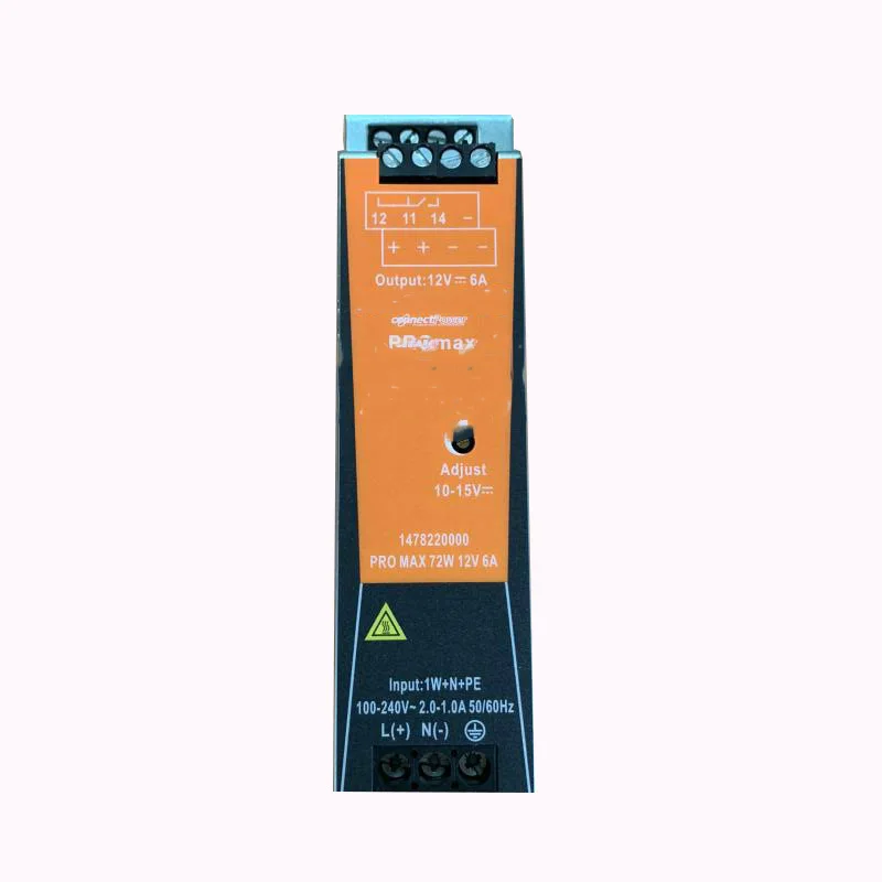 Rail Switching Power Supply Single Phase, 100% Tested BeforeShipment 1478220000 PRO MAX 72W 12V 6A