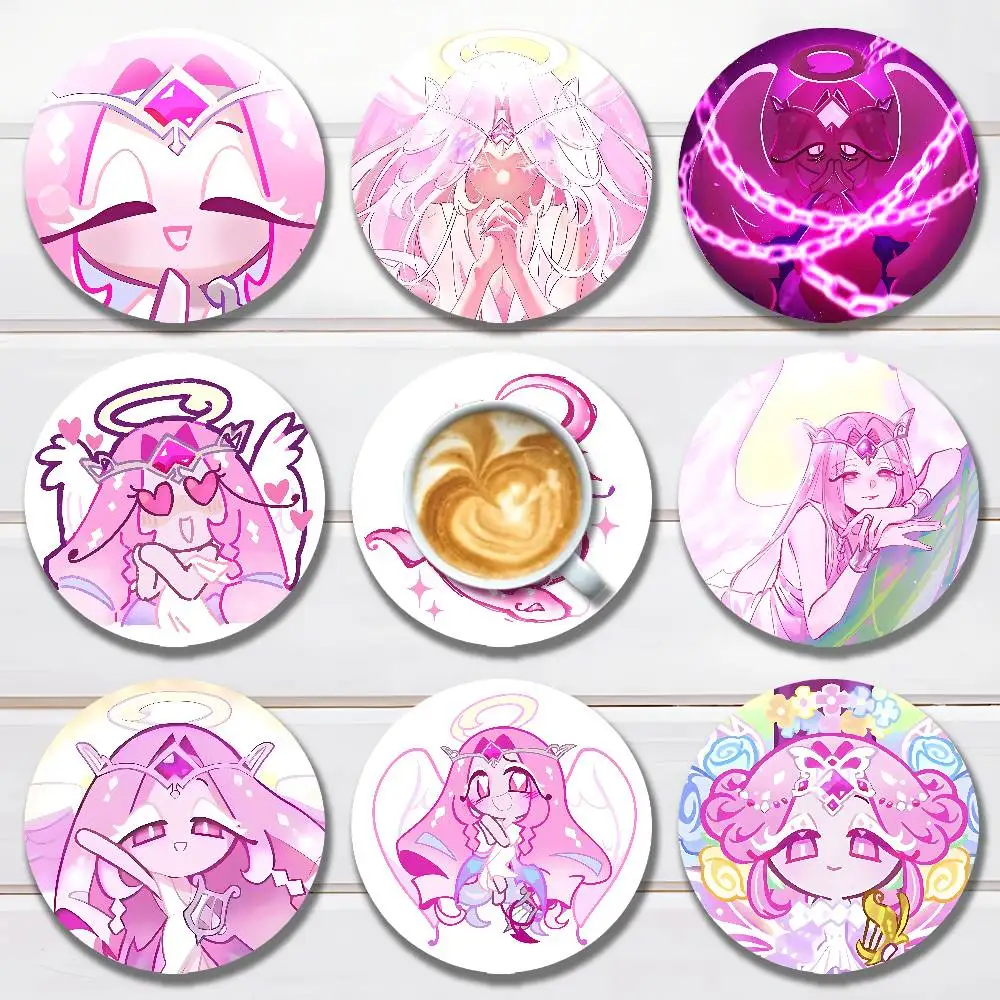 

Cute E-Eternal Sugar C-Cookie Round Wooden Coasters For Cute Design Suitable for Drinks Tea,Coffee Home Perfect Gift