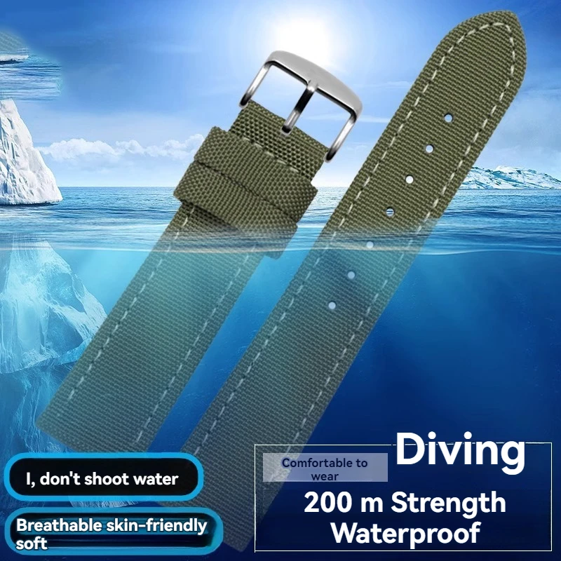 Для Citizen Seiko Casio Tissot ремешок для часов мужские аксессуары для часов водонепроницаемый холст ремешок для часов 18 мм 19 мм 20 мм 21 мм 22 мм 23 мм 24 мм