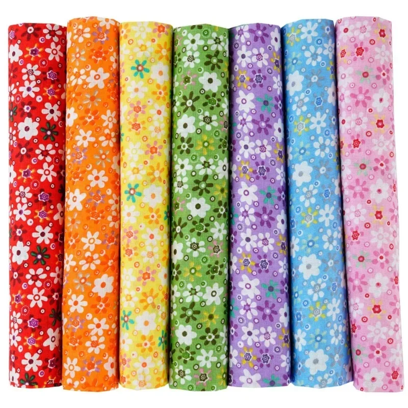 7pcs/kit Mixed Fabrics Scraps Offcuts Quilting Quilt Fabric Pre-Cut Fat Quarters Cotton Material 50*50cm Bundle New Fabric