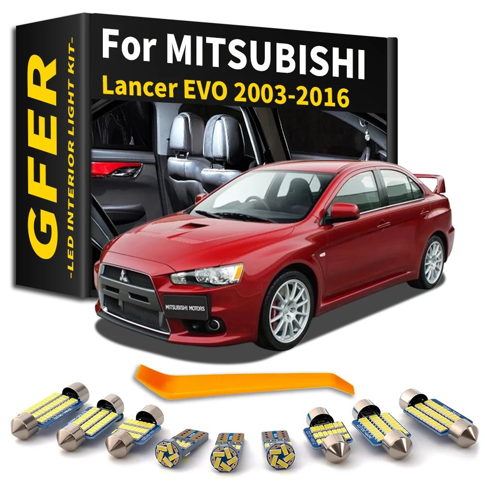 GFER No Error LED Interior Light Kit For Mitsubishi Lancer Evo X 10 Evolution 7 8 9 IX 2003-2010 2011 2012 2013 2014 2015 2016