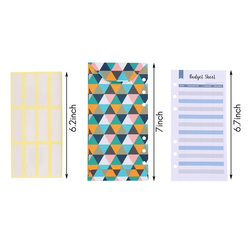 أظرف الميزانية مع ملصقات ، جيوب الموثق A6 ، نظام المغلف النقدي ، مخطط الميزانية ، المحفظة مع ملصقات ، 24 قطعة