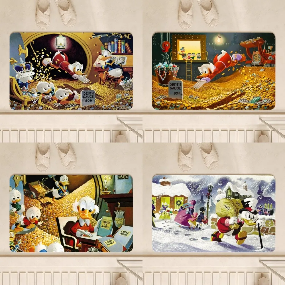 MINISO Disney Scrooge McDuck Floor Mat Bedroom Decoration Balcony Anti-Slip Doormat Living Room Rug