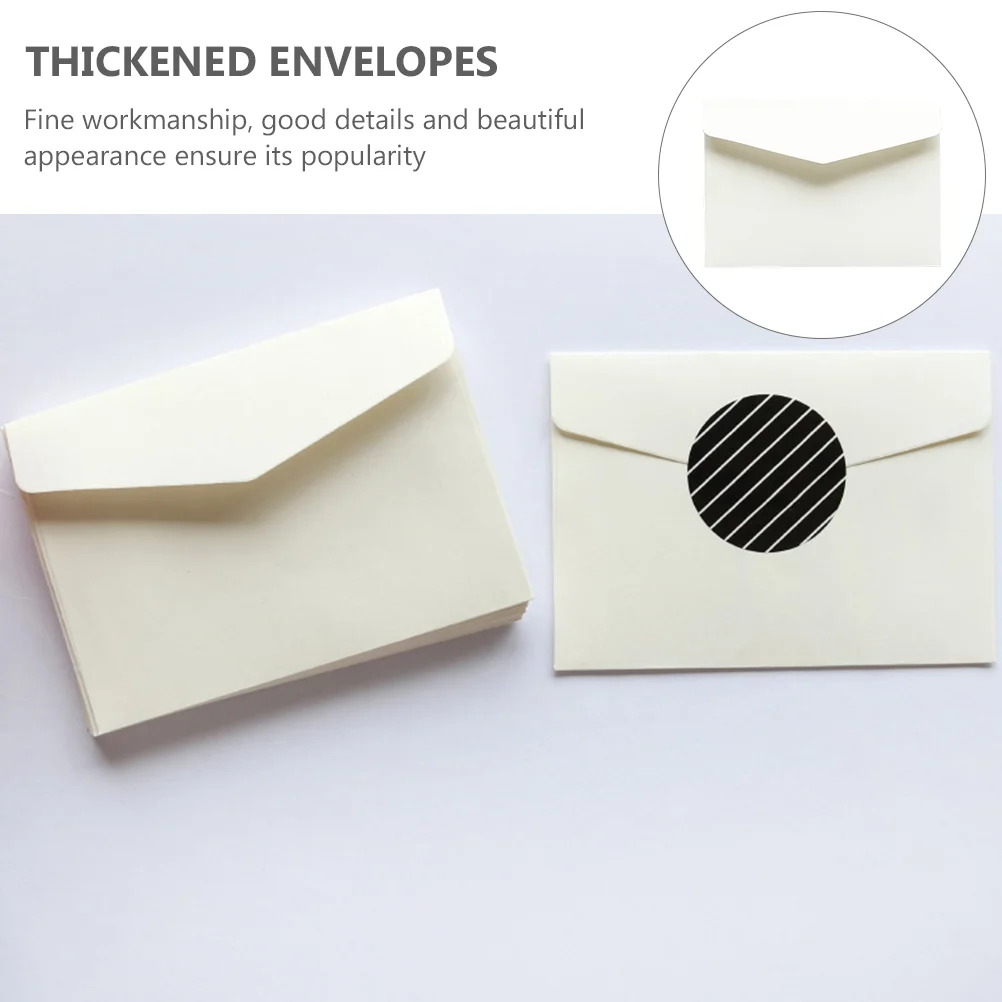 100 Pcs Mini Blank Envelope Name Card Envelopes Office File Cash Storage Bag Magazine Letter Paper Classic Design White