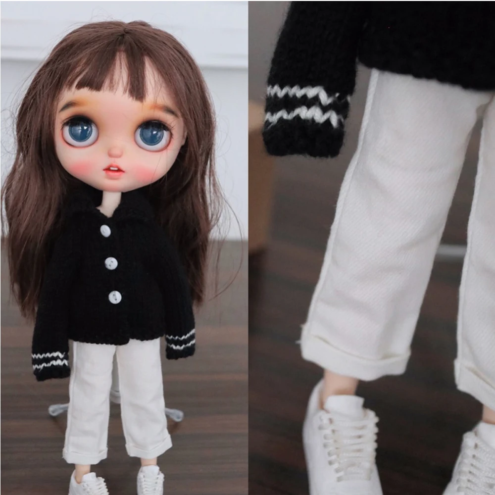 

H01-A005 children handmade toy 1/6 ob24 azone blyth doll white long pants 1pcs