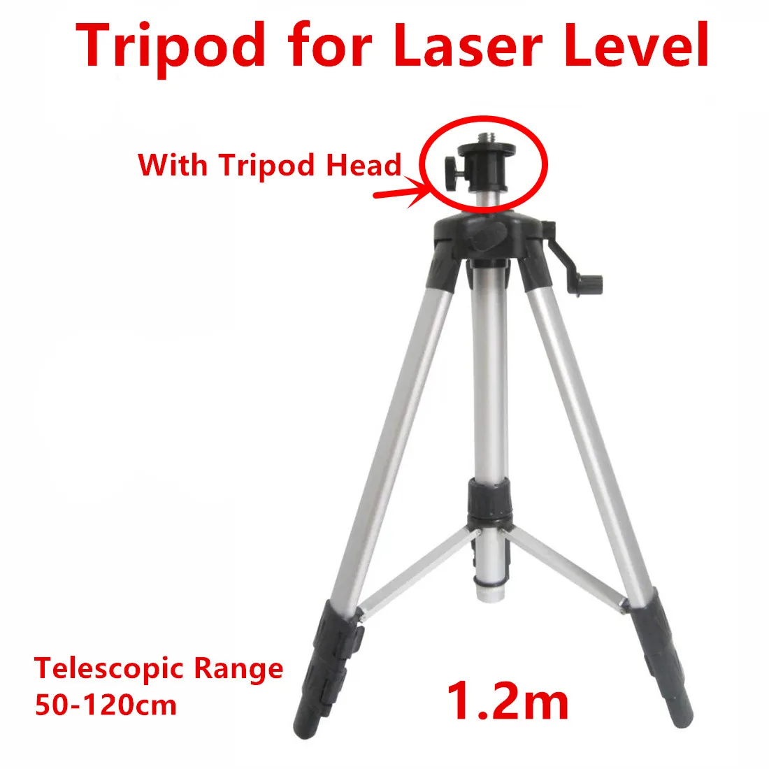 50-120cm Lazer Level Tripod With Tripod Head for Lazer Level Adjustable 5/8 inch Mounting Thread Steel Alloy Tripod Holder