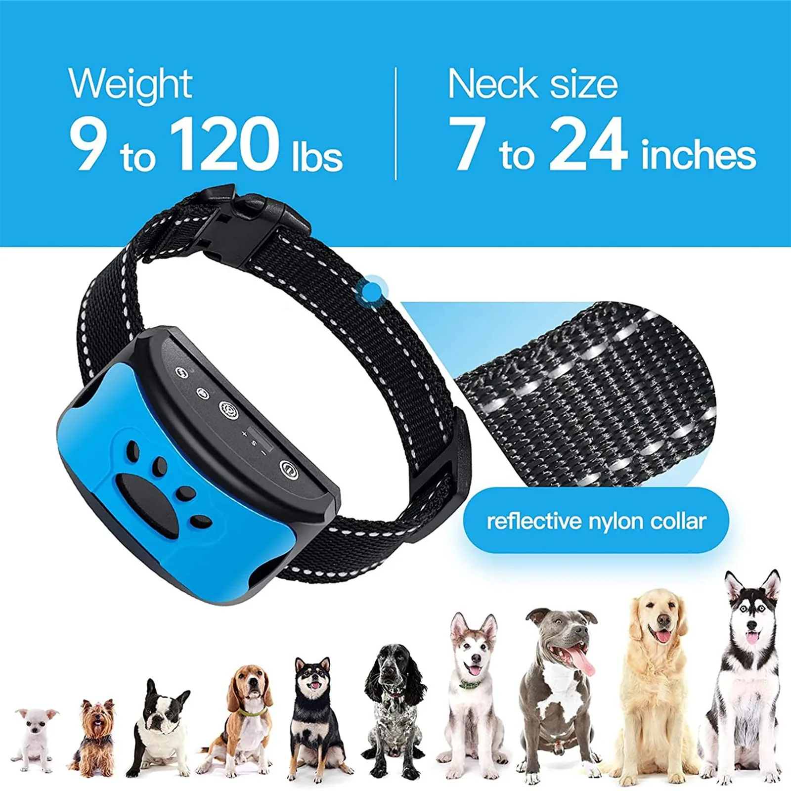 Dog Barking Stopper Pet Function Automatic Adjustment Dog Barking Training Device Suitable For All Kinds Of Large And Small Dogs