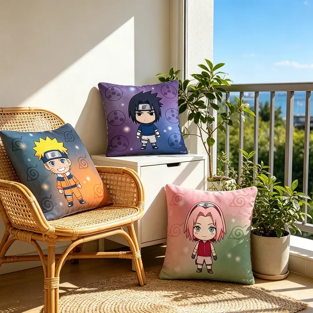 Uzumaki Naruto Throw Pillow Cover Soft Brushed Polyester Sofa Decor Cushion Cover Anti Fade Washable Home Decor Waist Pillow