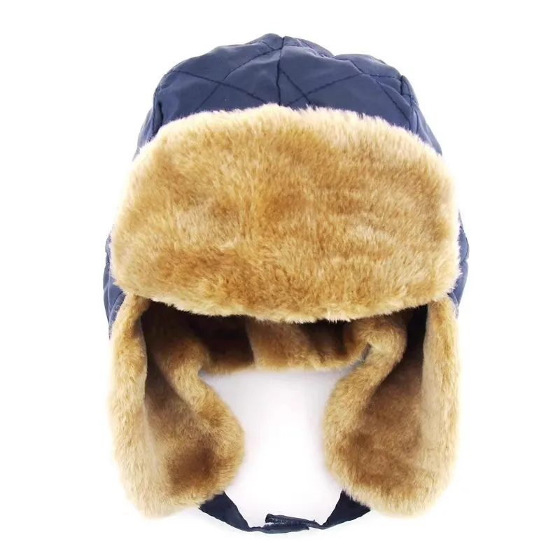 겨울 솔리드 어린이 모자 소년을위한 따뜻한 플러시 Ushanka 모자 소녀 Windproof 귀 플랩 머프 소프트 키즈 스키 모자