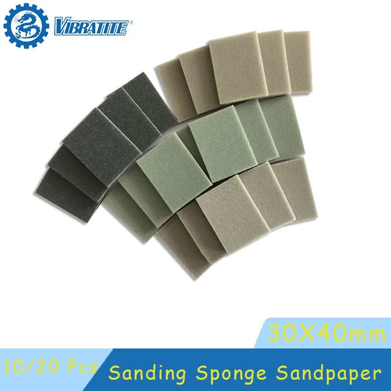 30*40mm Sanding Sponge Sandpaper 10/20 Pcs Assorted 300-1500 Grits Sand Block Pad for Sanding Metal Drywall Wood Car Polishing ﻿