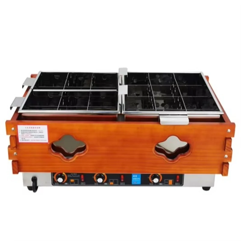 

Electric Stainless Steel Kanto Cooking Stove Snack Food Oden Cooker Machine With Wooden Case