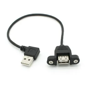 

100 шт./лот, 20 см, 90 градусов, прямоугольный разъем USB 2.0 A, штекерный удлинительный кабель с отверстием для крепления на панели, от Fedex