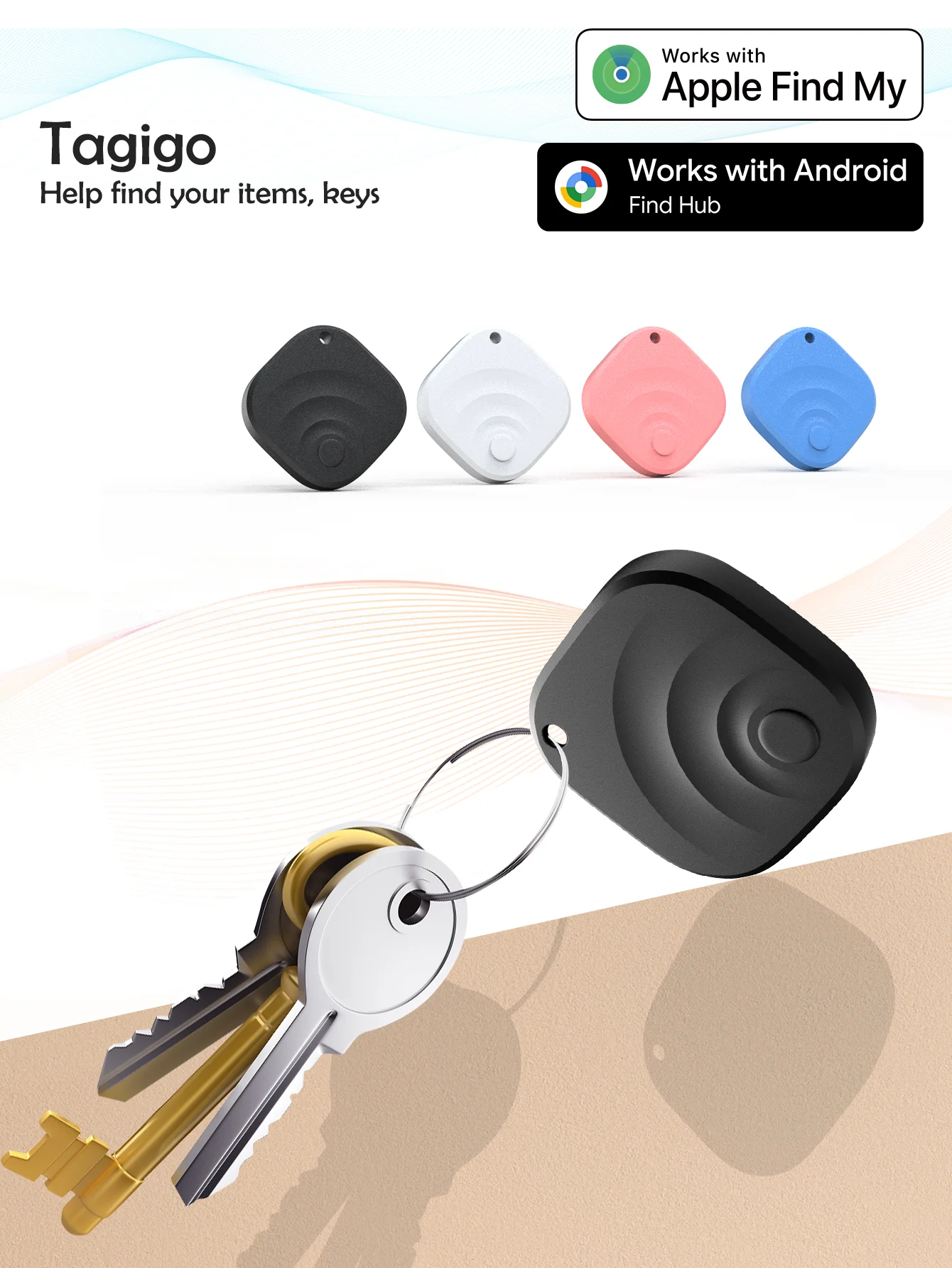 Universal Gps Tracker for Apple and Android, Global Remote Tracking, Compatible with Find My and Find Hub, Suitable for Keys, Pets, Luggage, and Car Anti-Loss