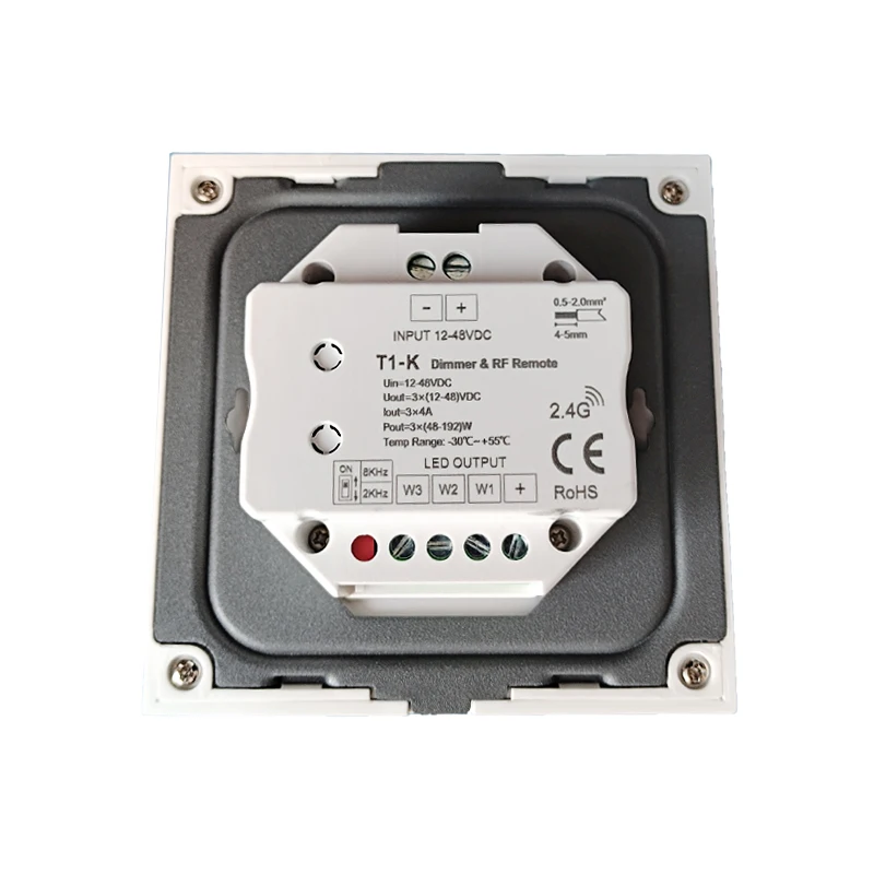 3チャンネルled調光器,DC12V-24V 5050,3色,回転パネル,手動ノブ,壁取り付け,調光,3528