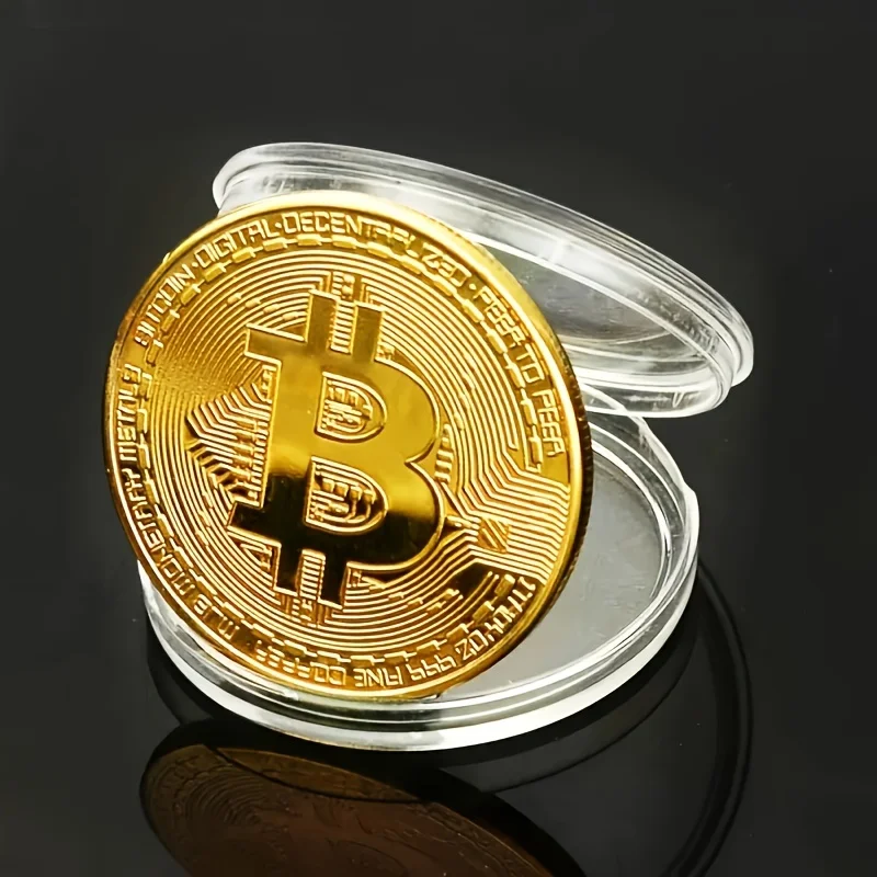 Exquisite Bitcoin collectible coin - a virtual coin, perfect for BTC holders and craft enthusiasts. Comes in a gift box