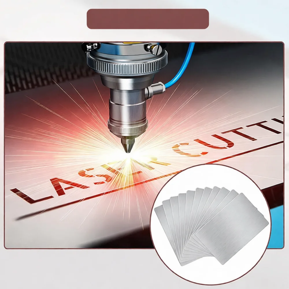 Metal Name Plate 05mm Thick Stainless Steel Sheet Brushed Surface Blank Tag Customized Laser Marking Identity Card