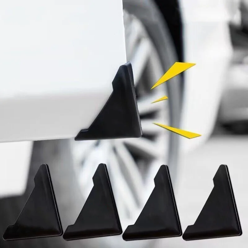 2/4-piece set of black door corner anti-collision stickers, car door edge protectors, SPORT upper horizontal line, red and blue