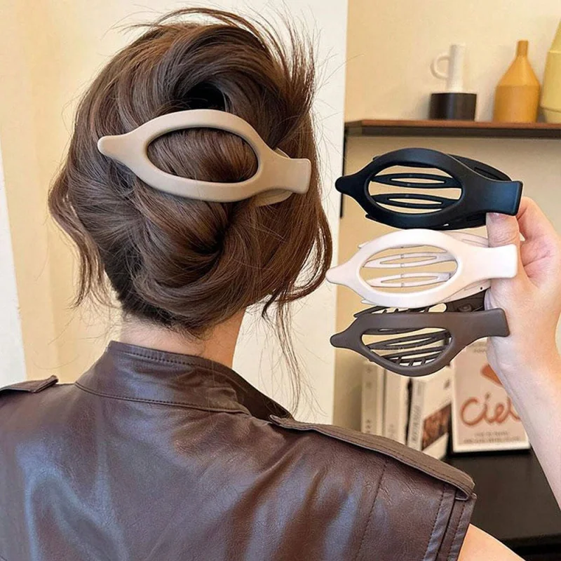 Матовый овальный утконос, большая заколка для волос в форме пучка в форме акулы