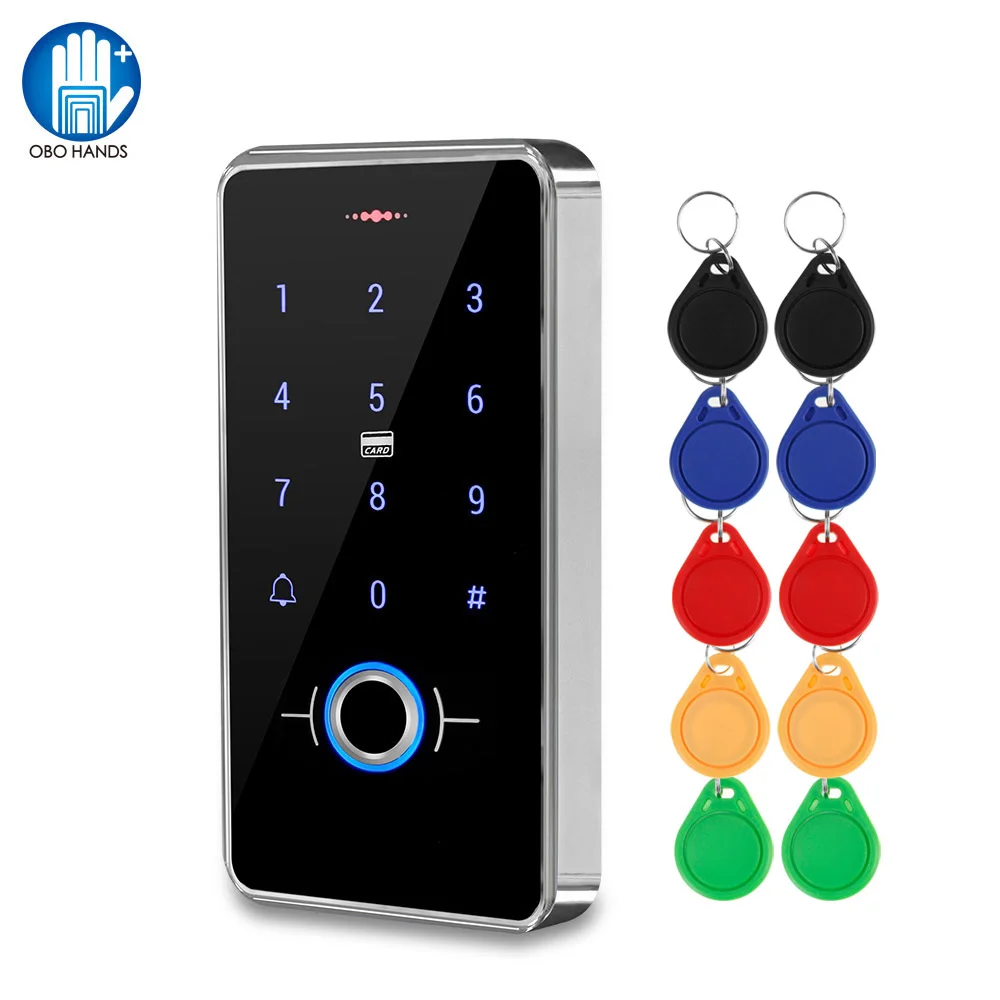 Outdoor IP68 Waterproof RFID Biometrics Fingerprint Access Control Keypad Touch Keyboard 13.56MHz Electronic Door Opener System