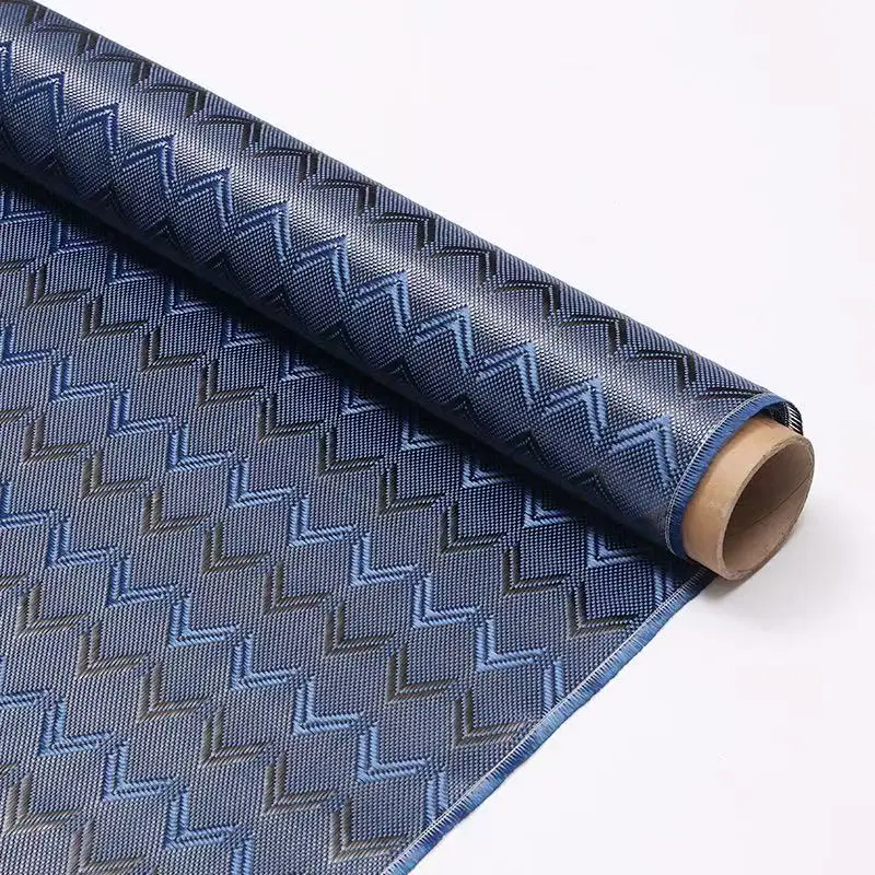

3K 240g real carbon fiber double V-pattern fabric, pure carbon fiber or aramid blend fabric, black, yellow, blue 1m * 0.5/0.3m