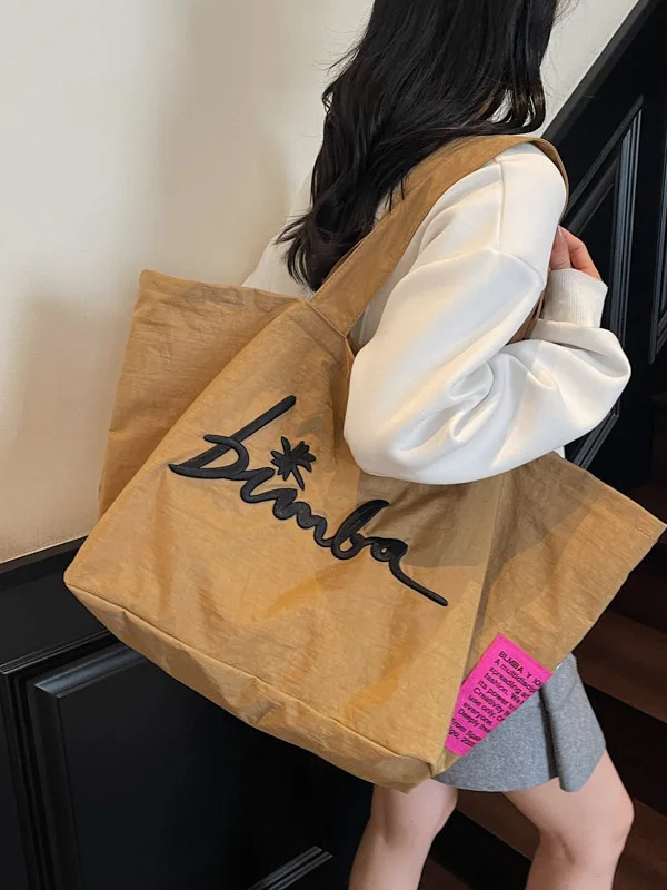 

BIM Lazy style tote bag casual niche letter large capacity commuting