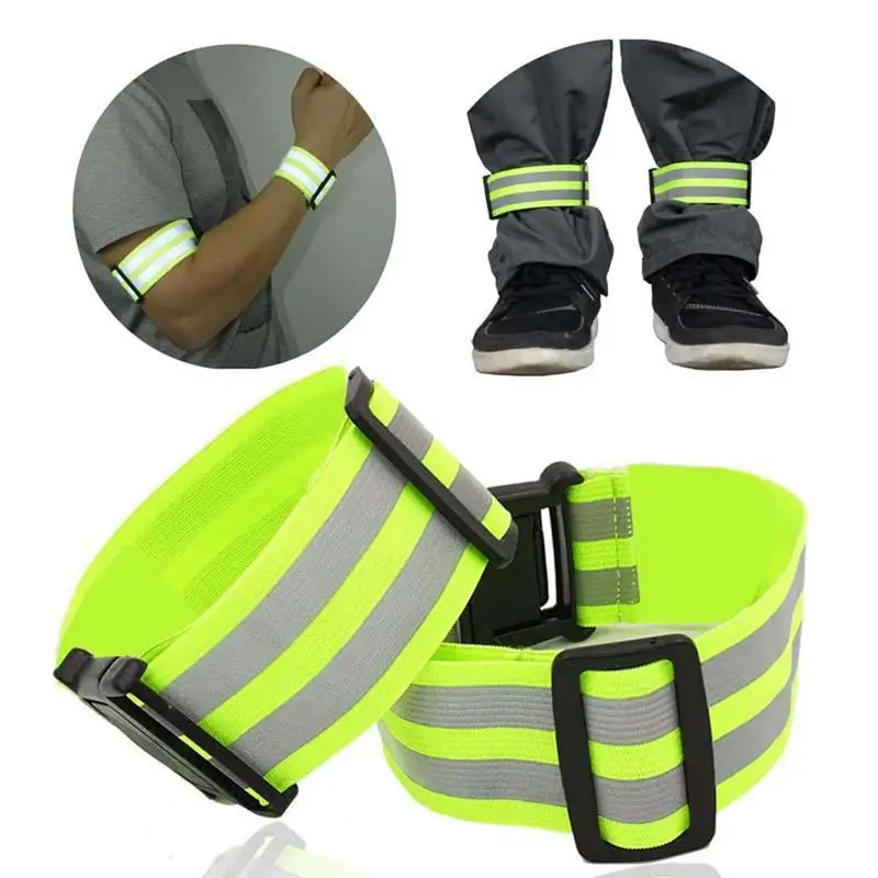 Running Reflective Arm Bands for Wrist Ankle Leg Reflector Armband Night Cycling Safety Light Tape Reflective Strap For Runners