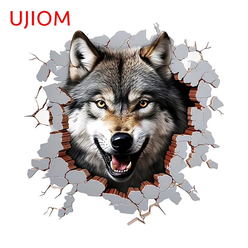 UJIOM Ferocious Wolf Tear Wall Sticker Trendy Exquisite Eye Catching High Quality Vinyl Graphics Decal Wallpaper Home Decor