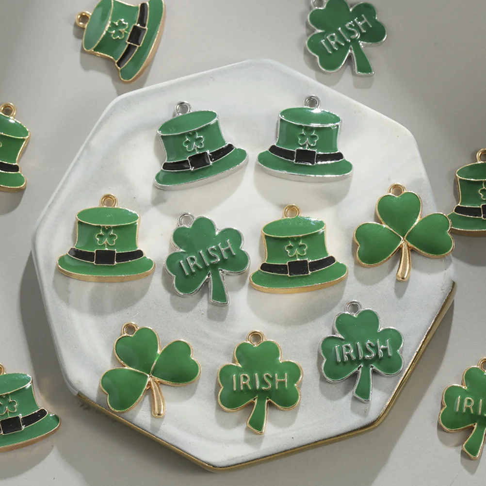 

10Pcs Irish Dripping Oil Pendants Unique Leaves Shaped Alloy Charms DIY Necklace Bracelet Accessories Alloy Leaves Pendants
