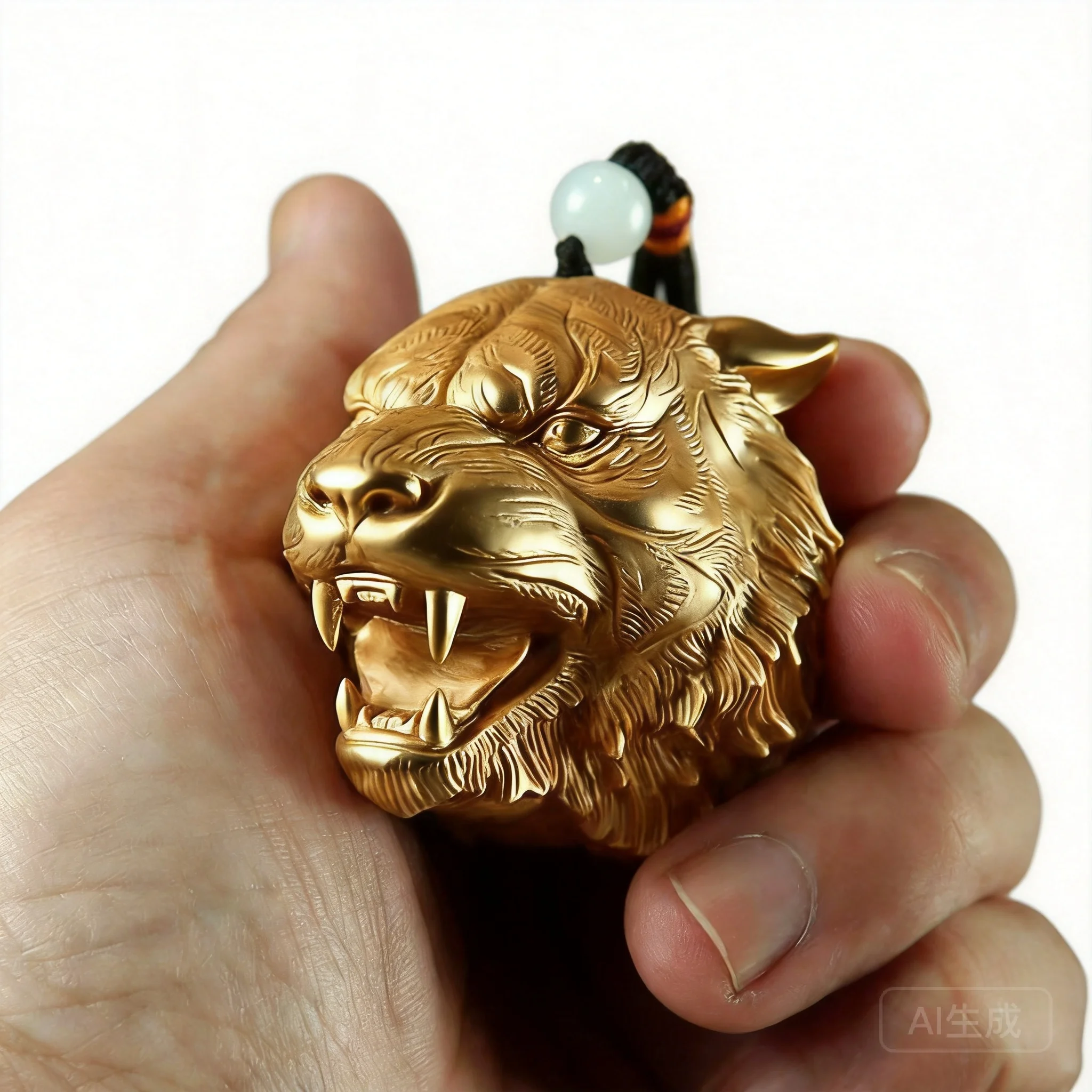 

Traditional Chinese Carved Tiger Head Wood Pendant Lucky Zodiac Amulet Fortune Blessing Car Hanger Handheld Fidget Gift For Good