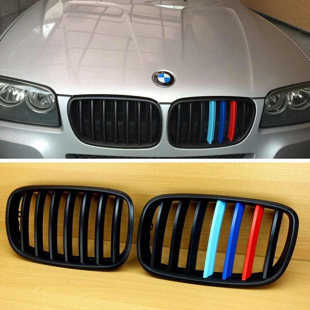 Car Front Bumper Kidney Grill Grilles Replacement ///M Color Gloss Black For BMW E70 E71 X5 X6 2007-2013 SUV 07-13 1 Pair