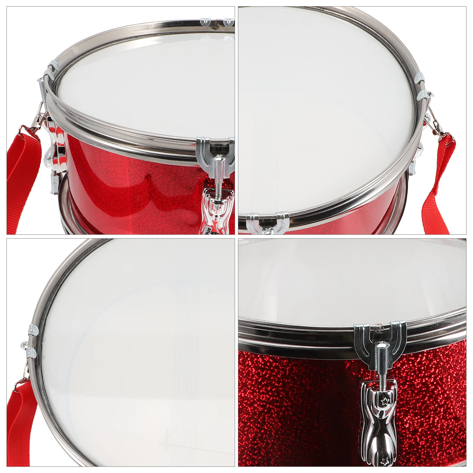 

Glitter Red Drum Baby Musical Instruments Toy Snare Drums Percussion Practice Pad Kids
